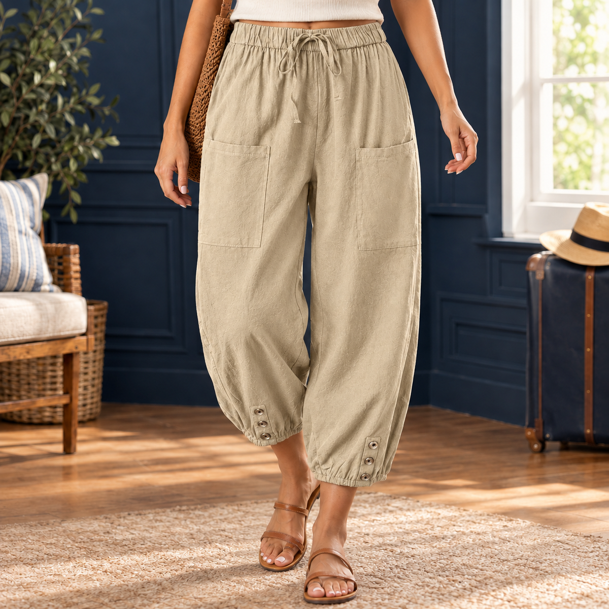 Rebecca Relaxed Pants - Khaki
