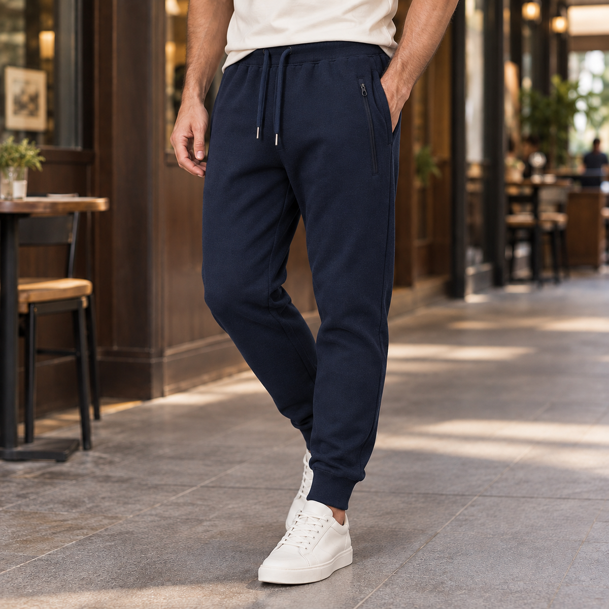 Theo Tapered Joggers - Dark Blue Bound Feet
