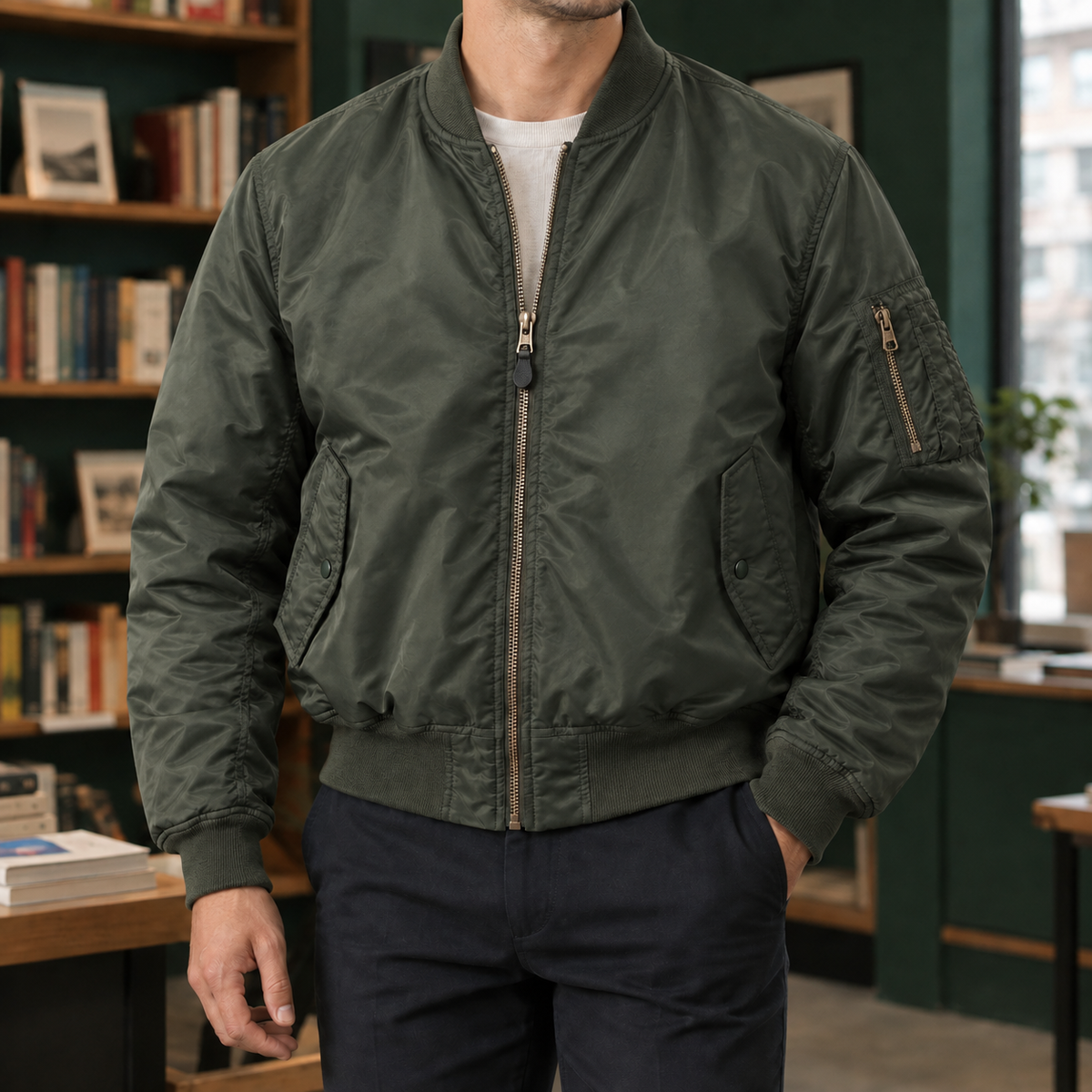 Stanley Bomber Jacket - Military Green