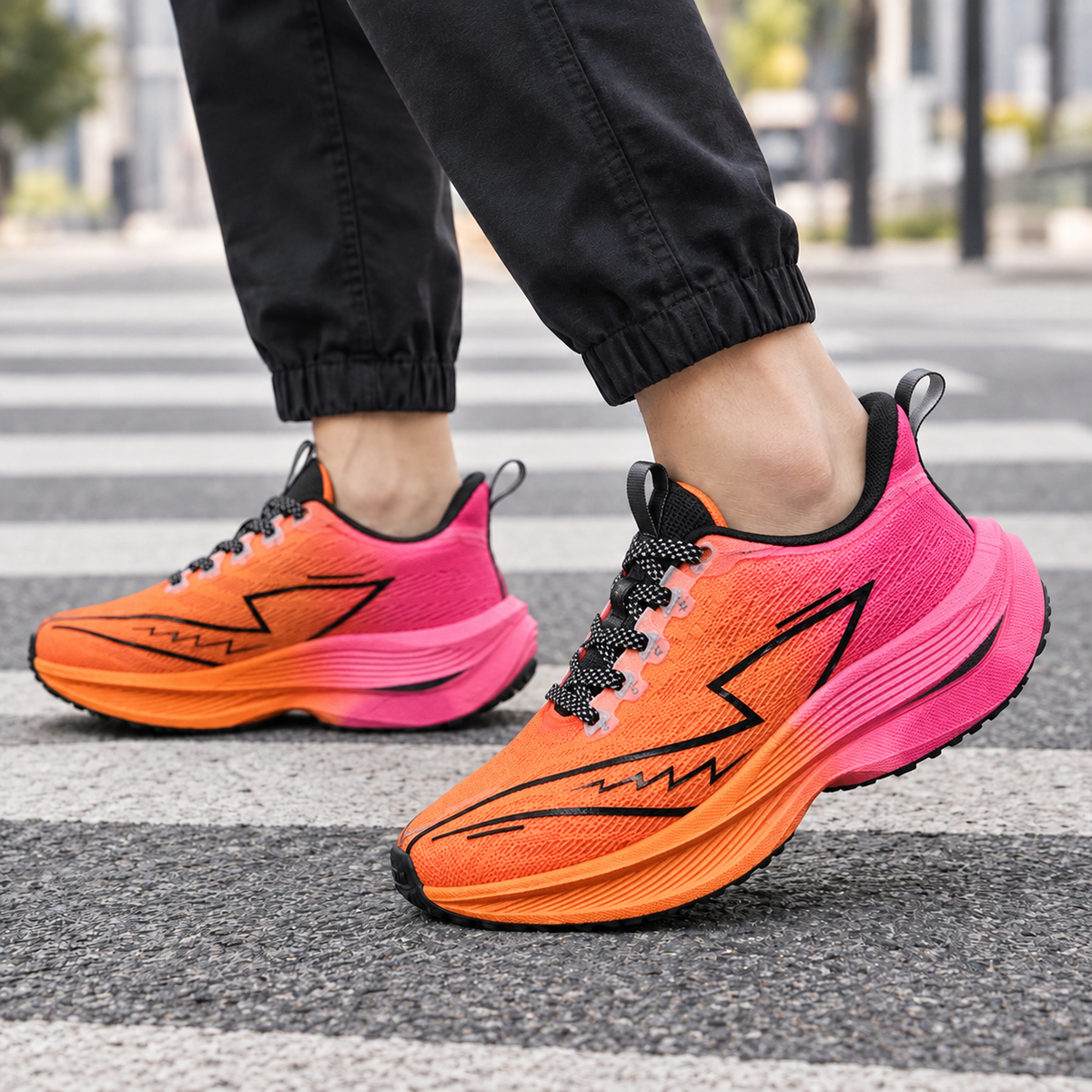 Massimo Gradient Sneakers - Orange and Pink
