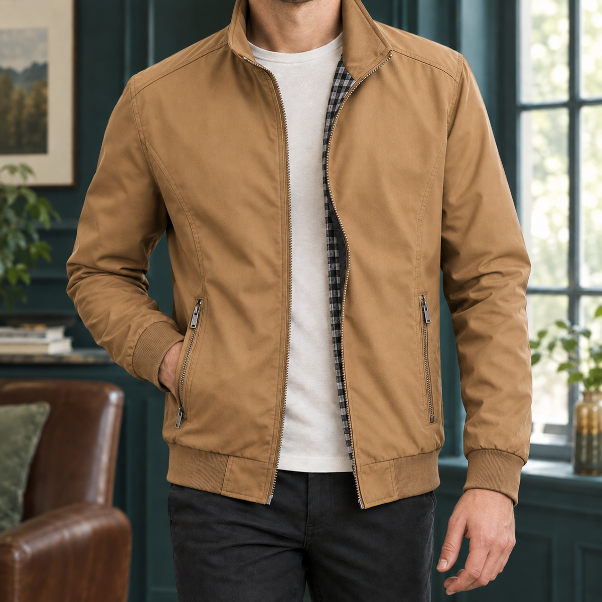 Edmund Aviator Jacket - Khaki
