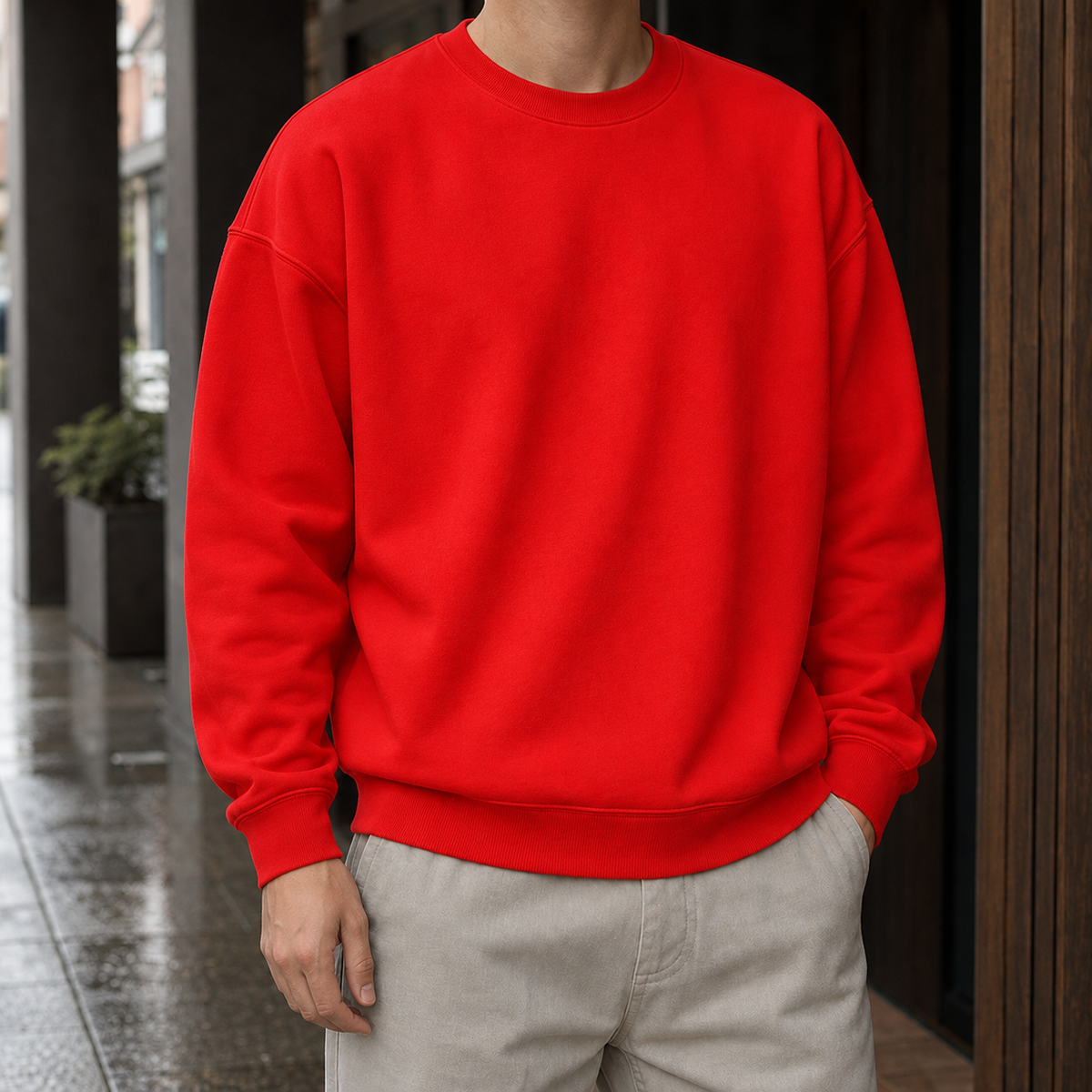 Isaac Relaxed Sweatshirt - Red