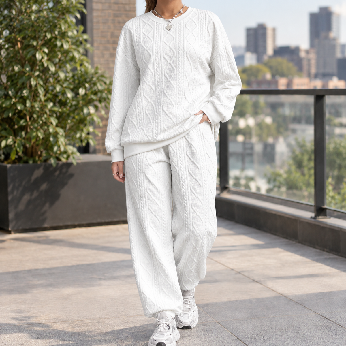 Selena-Rose Textured Set - White Without Label