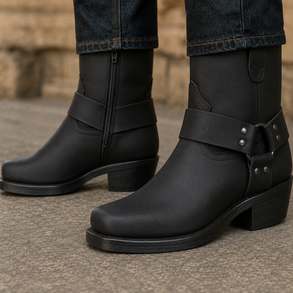 Loreto Harness Boots - Black