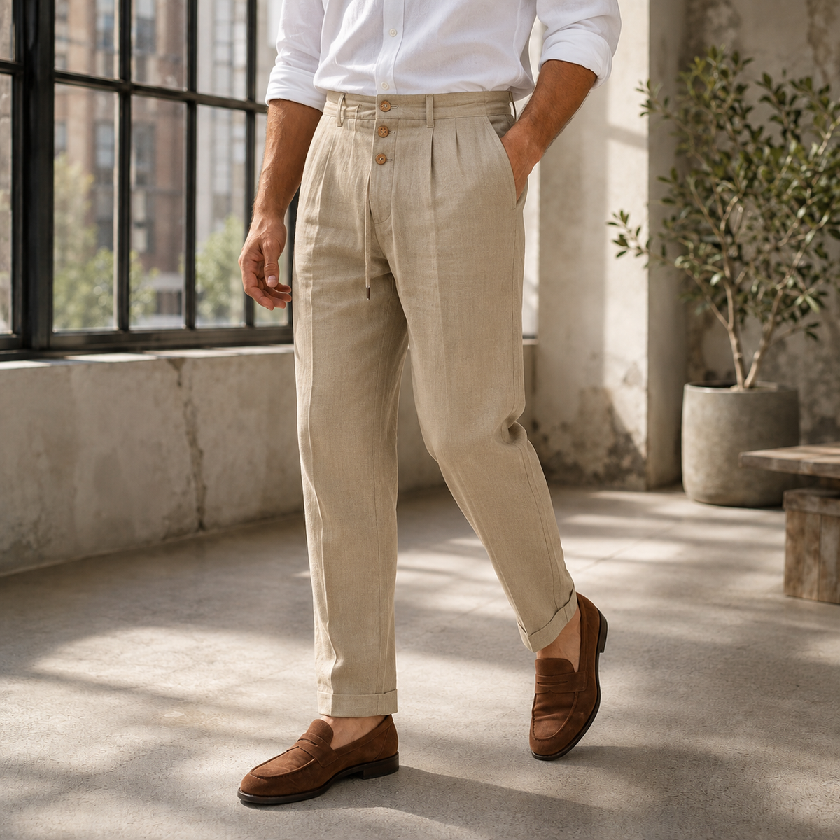 Blake Relaxed Pants - Khaki