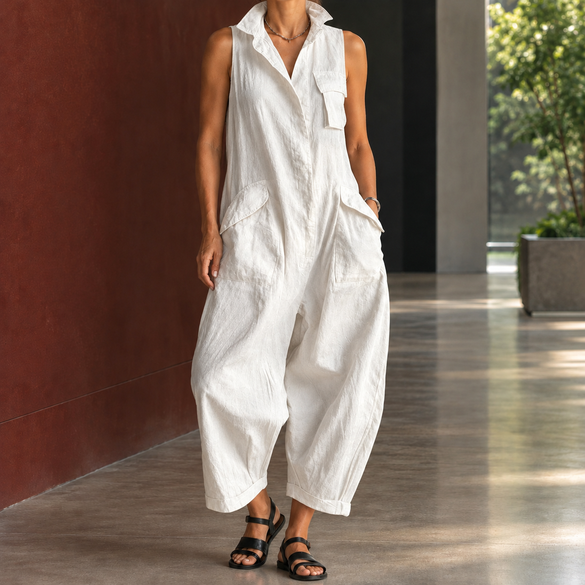 Shannon-Jade Balloon Leg Jumpsuit - Off White