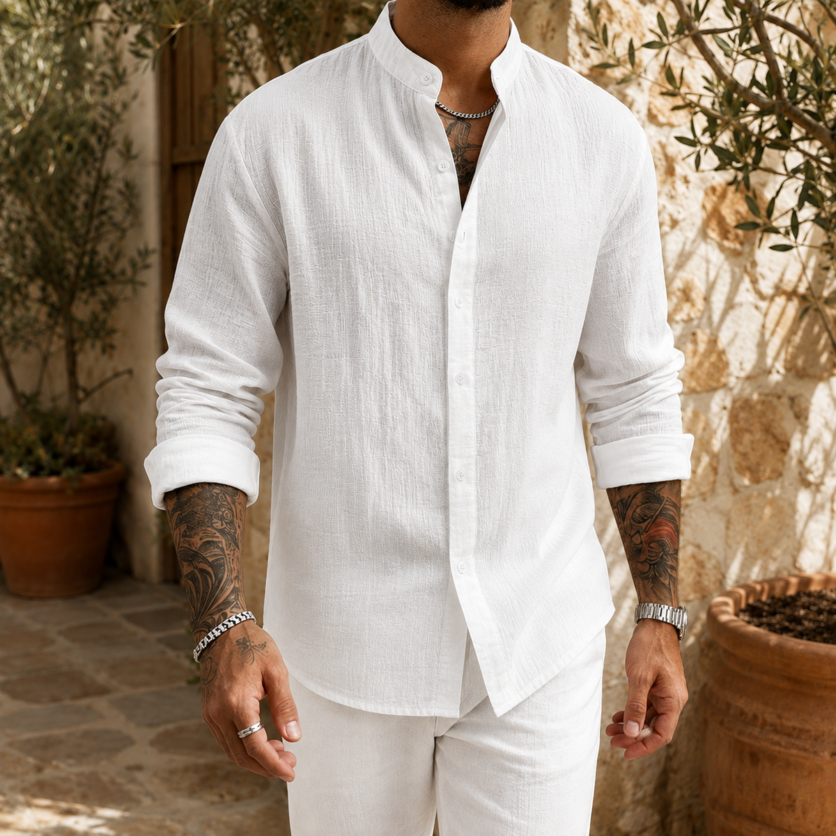 Carter Henley Shirt - White