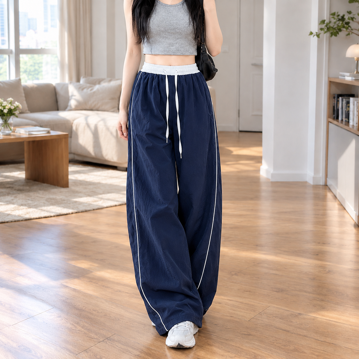 Liliane-Skye Wide Leg Pants - Navy Blue