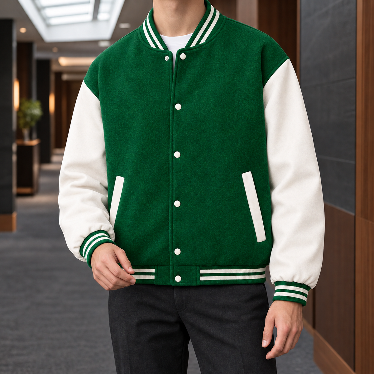 Connor Varsity Jacket - Green