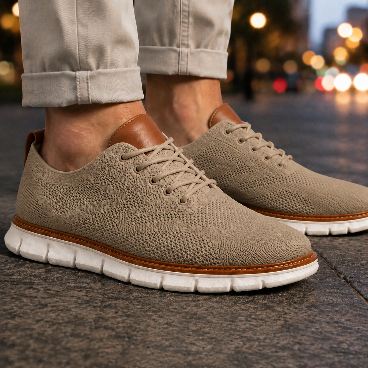 Basile Knit Sneakers - Khaki