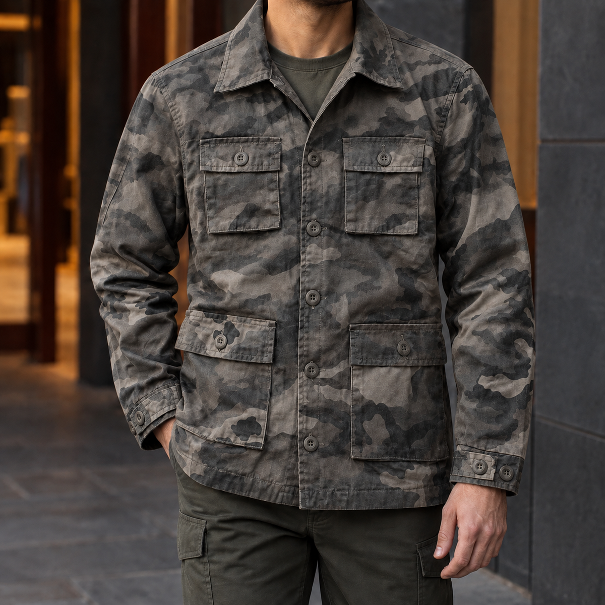Octave Utility Jacket - Gray Camouflage