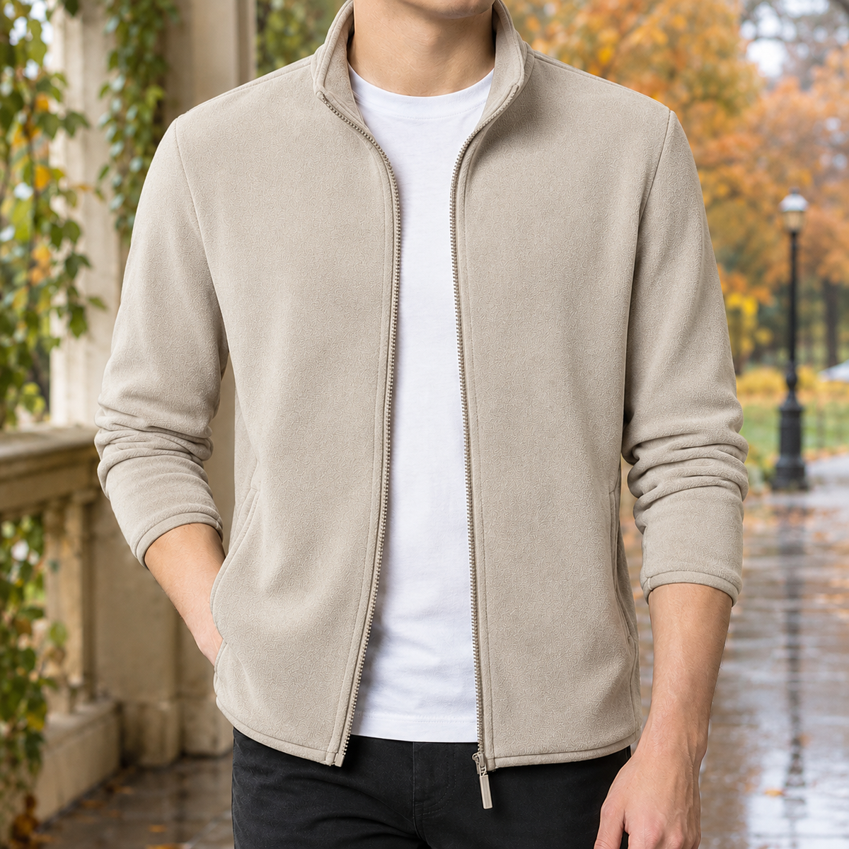Simon Fleece Jacket - Beige