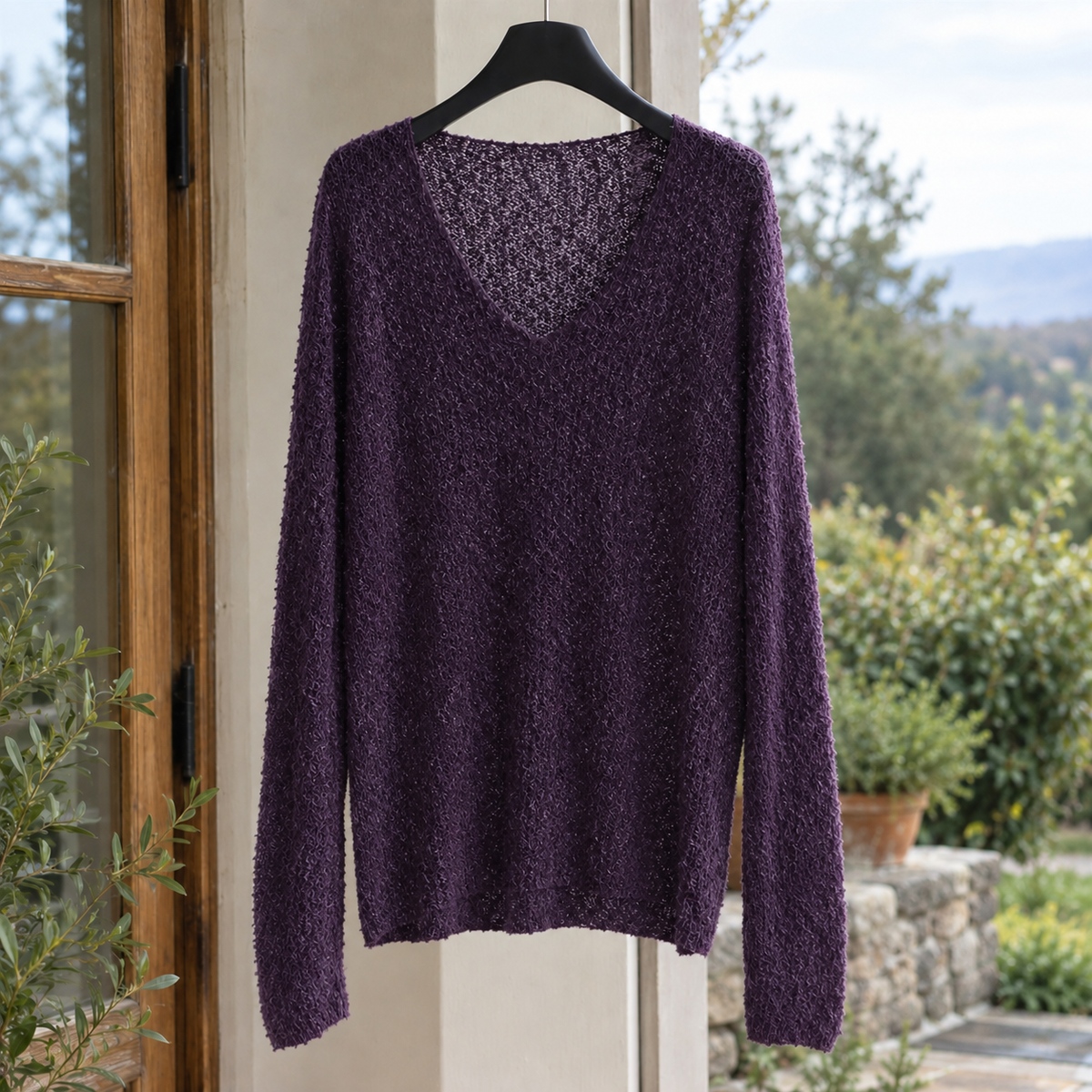 Norbert Cashmere Sweater - Grape Purple