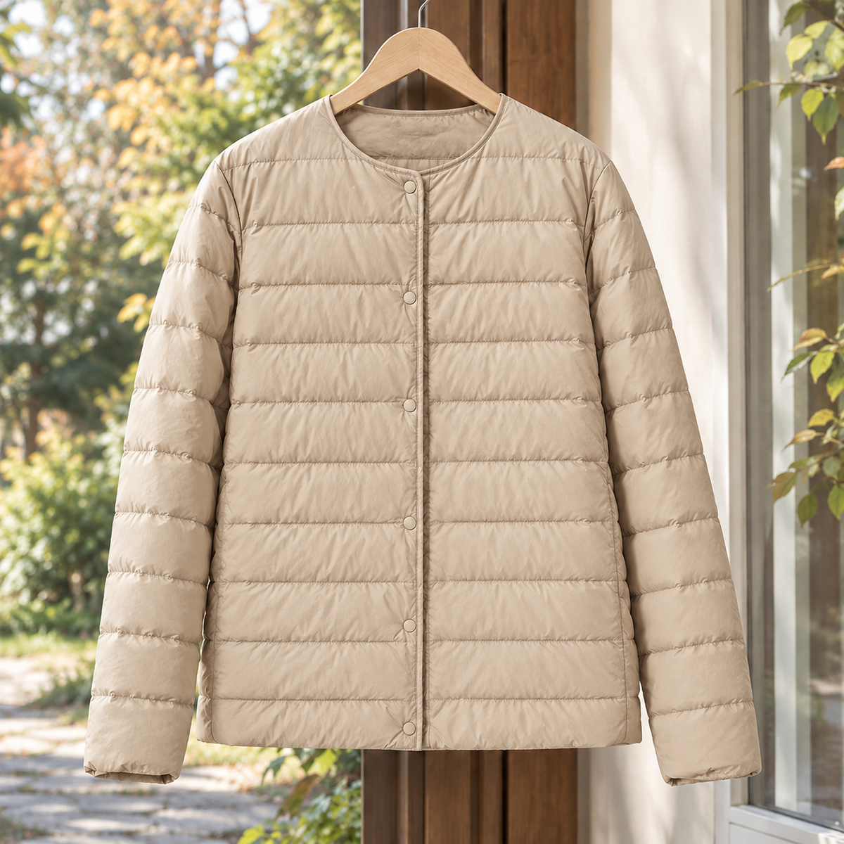 Emmeline-Marie Cashmere Puffer Jacket - Khaki