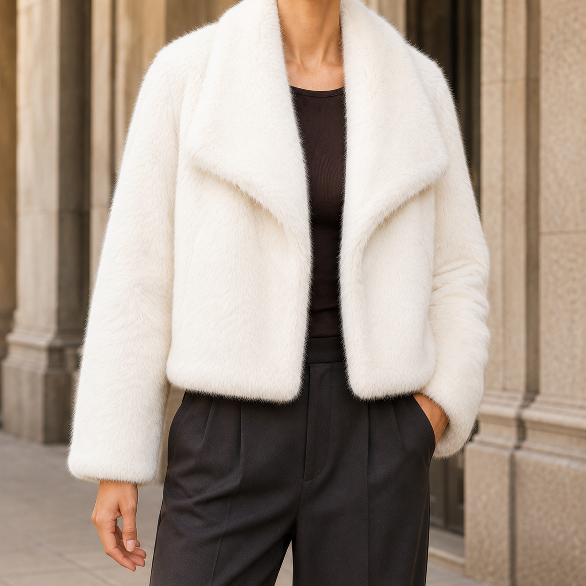 Odette Plush Jacket - White
