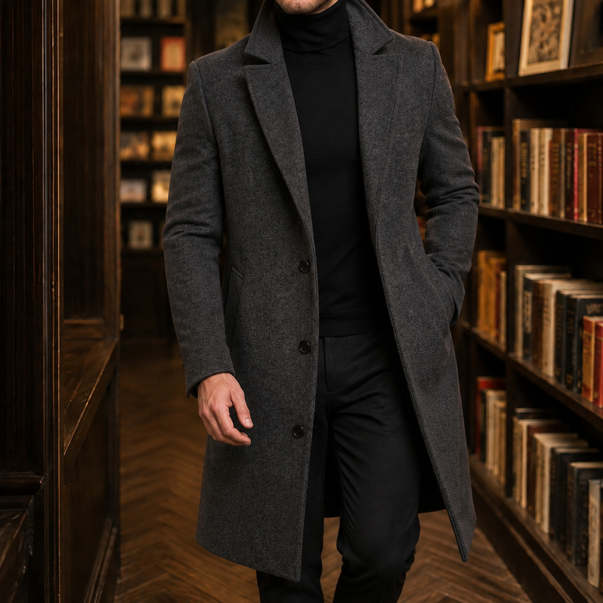 Thaddeus Tailored Overcoat - Dark Gray