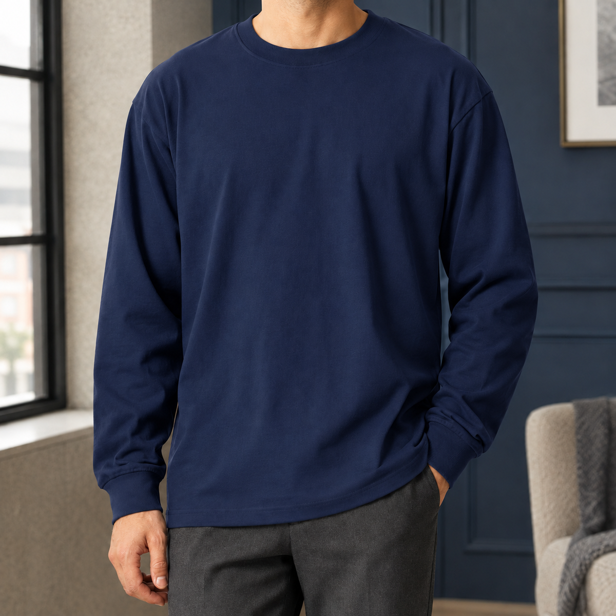 Merrick Relaxed Top - Navy Blue