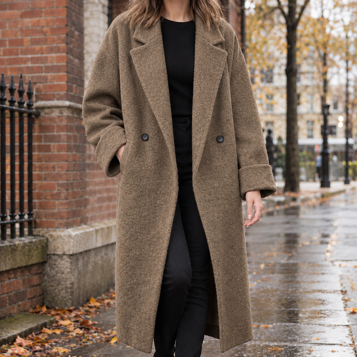 Alexandra-Claire Tailored Overcoat - Brown