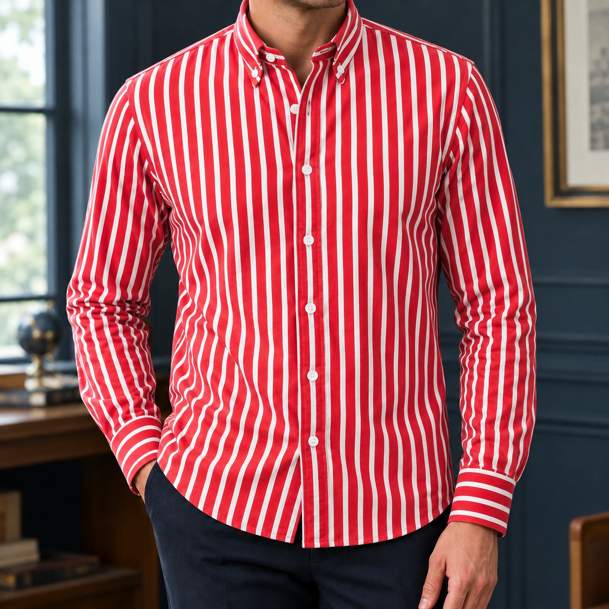 Paul Striped Shirt - Red