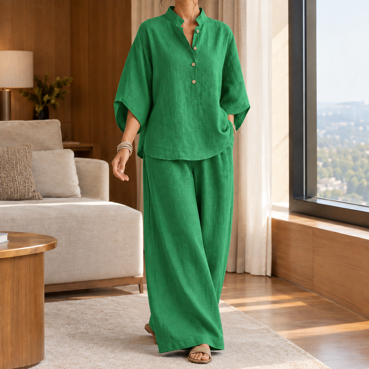 Portia-Jade Relaxed Set - Green