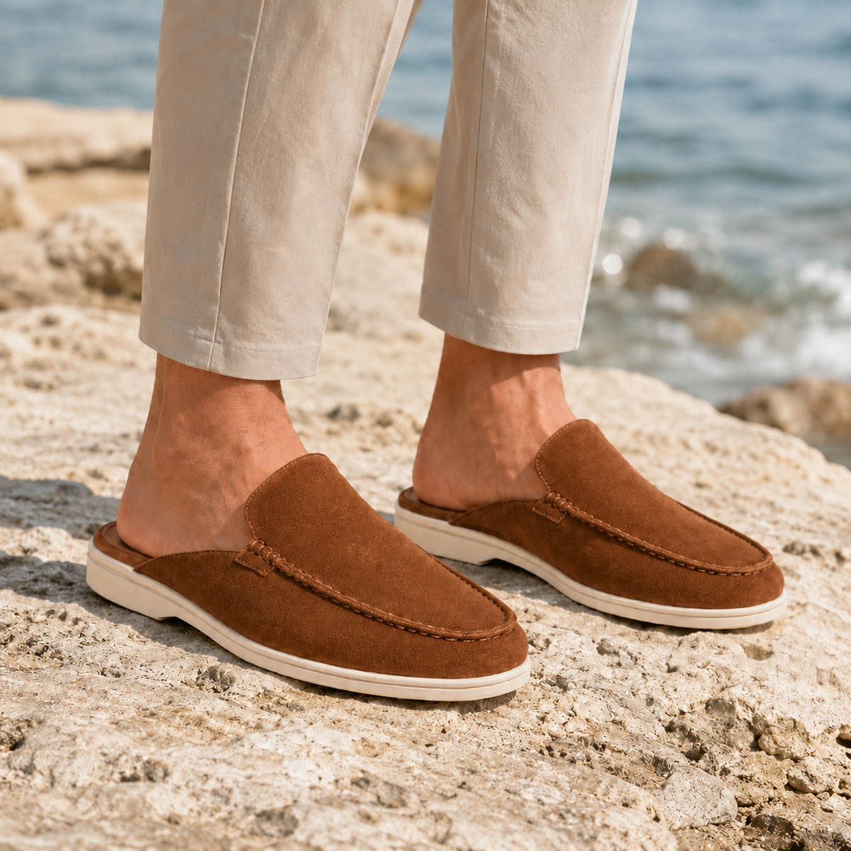 Como Suede Mule Loafers - Dark Brown