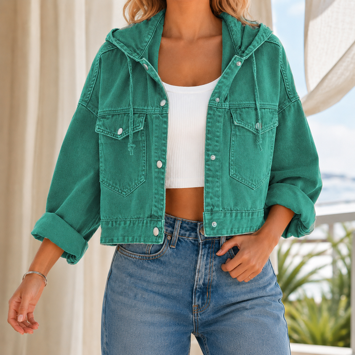 Leonie Hooded Jacket - Teal