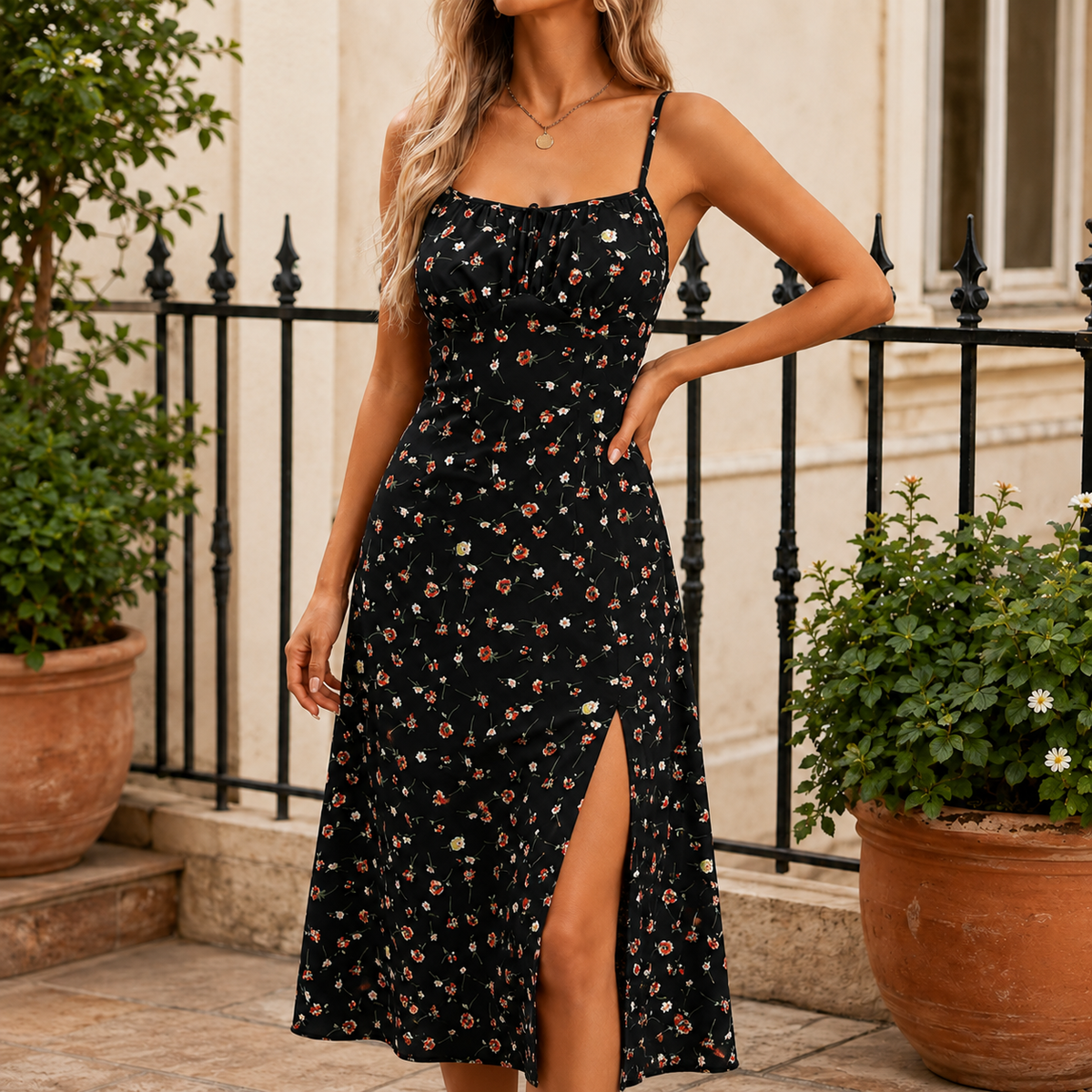Aimee A-Line Dress - Black