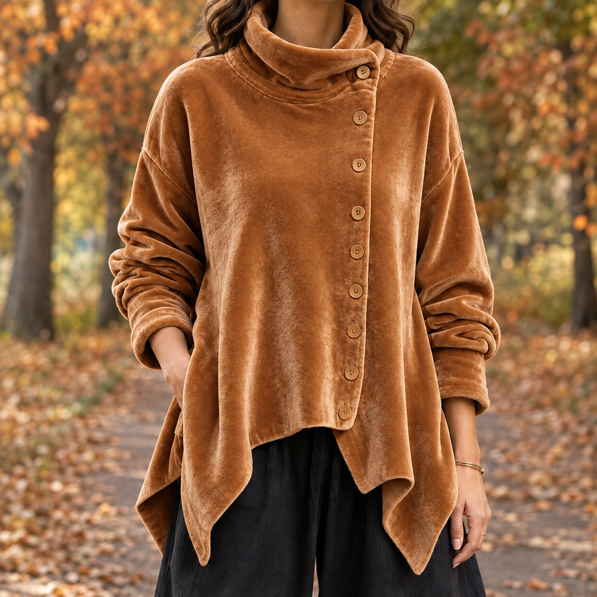 Danielle-Jade Velvet Cardigan - Brown