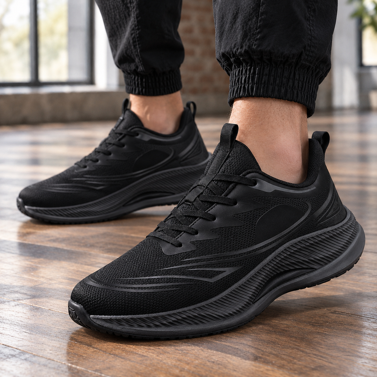 Albarelli Sculpted Sole Sneakers - Black