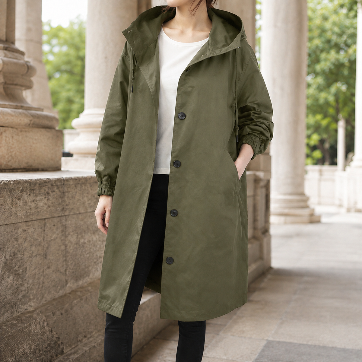Talia Hooded Overcoat - Green