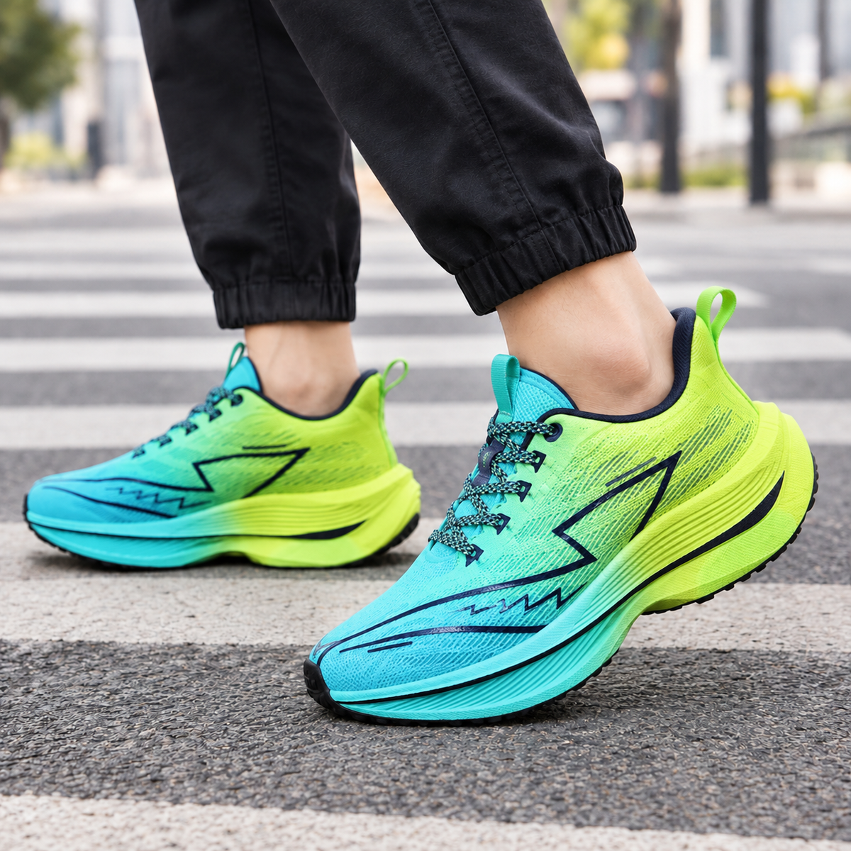 Massimo Gradient Sneakers - Blue and Green