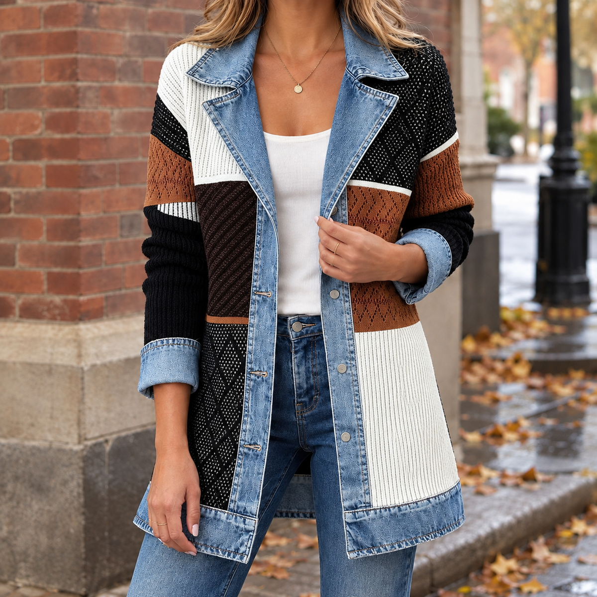Oriana-June Patchwork Jacket - Multicolor