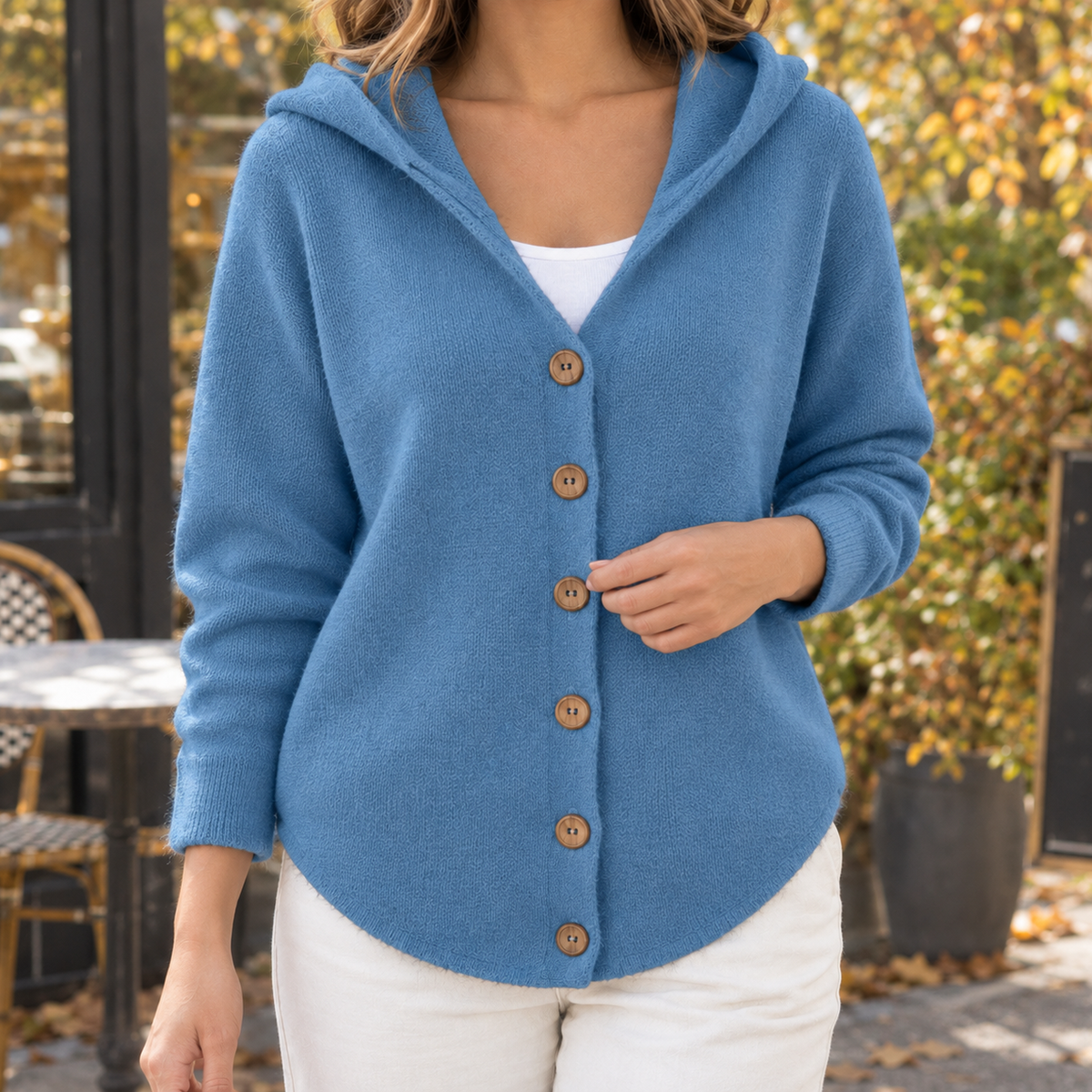 Cora-Rae Hooded Cardigan - Sky Blue