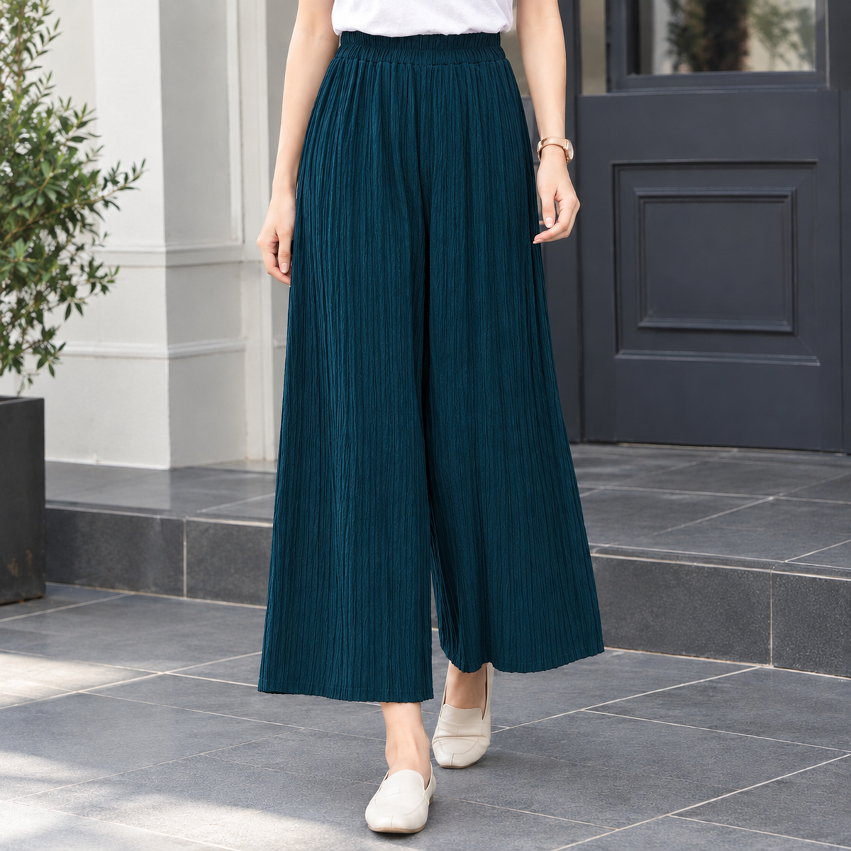 Vanessa Pleated Pants - Peacock Blue
