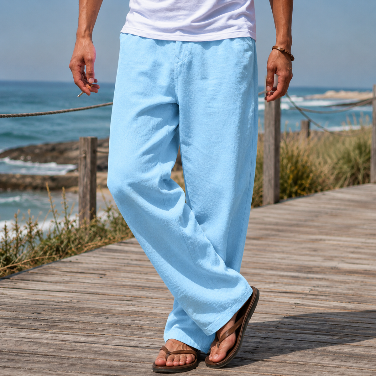 Wyatt Wide Leg Pants - Blue