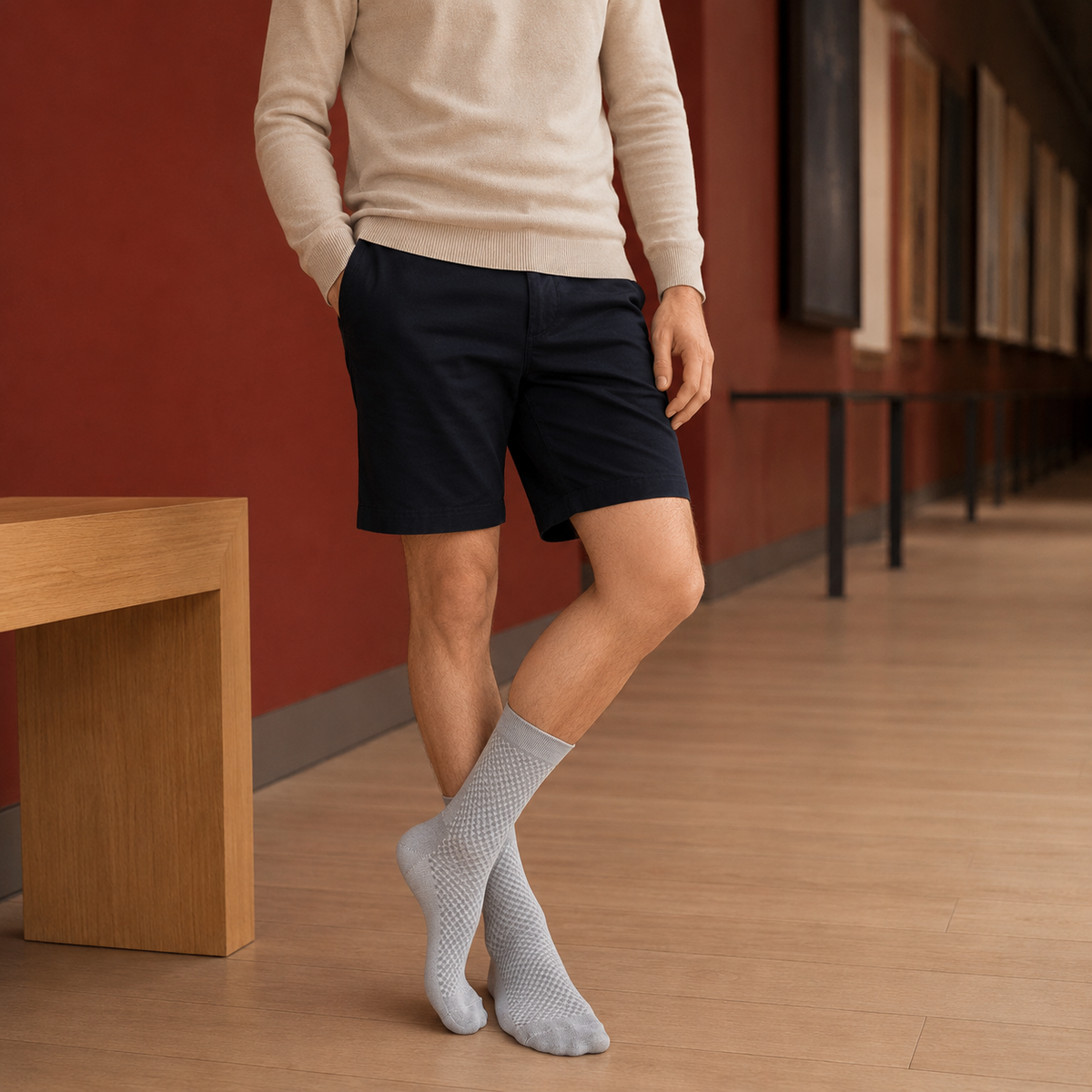 Hudson Bamboo Socks - Gray & Blue Gray