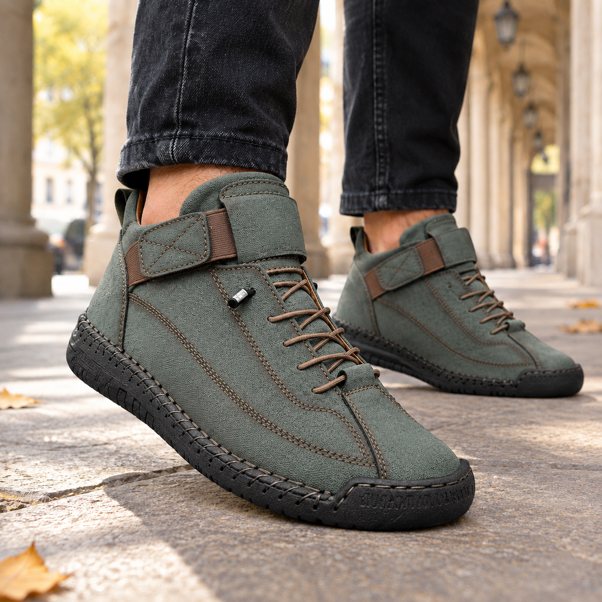 Melfi Stitched Boots - Military Green