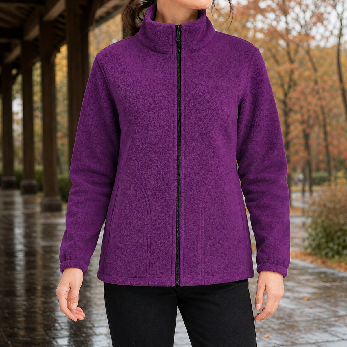 Evelina-Skye Fleece Jacket - Deep Purple