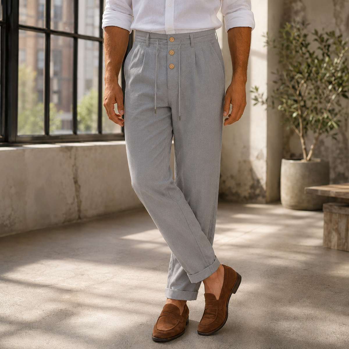 Blake Relaxed Pants - Gray