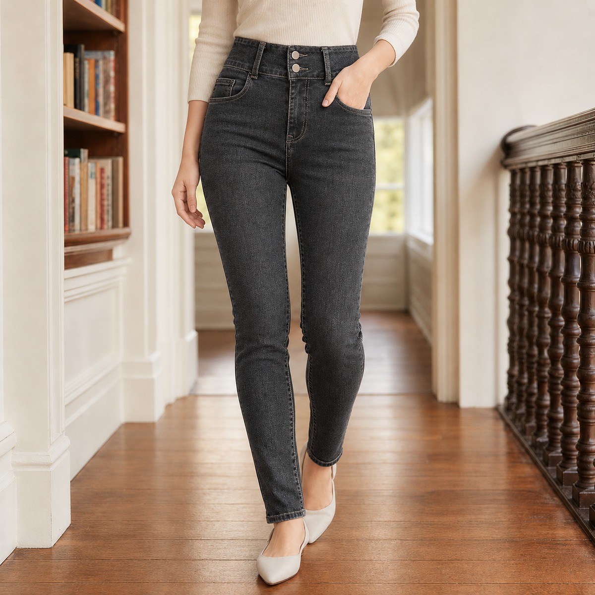 Whitney High Rise Jeans - Charcoal Gray