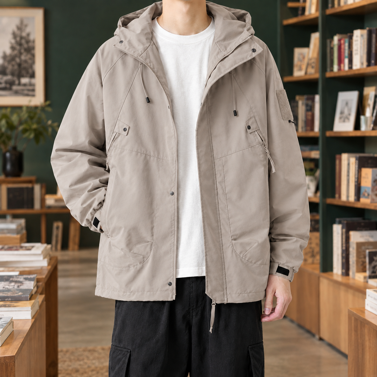 Audric Hooded Jacket - Khaki
