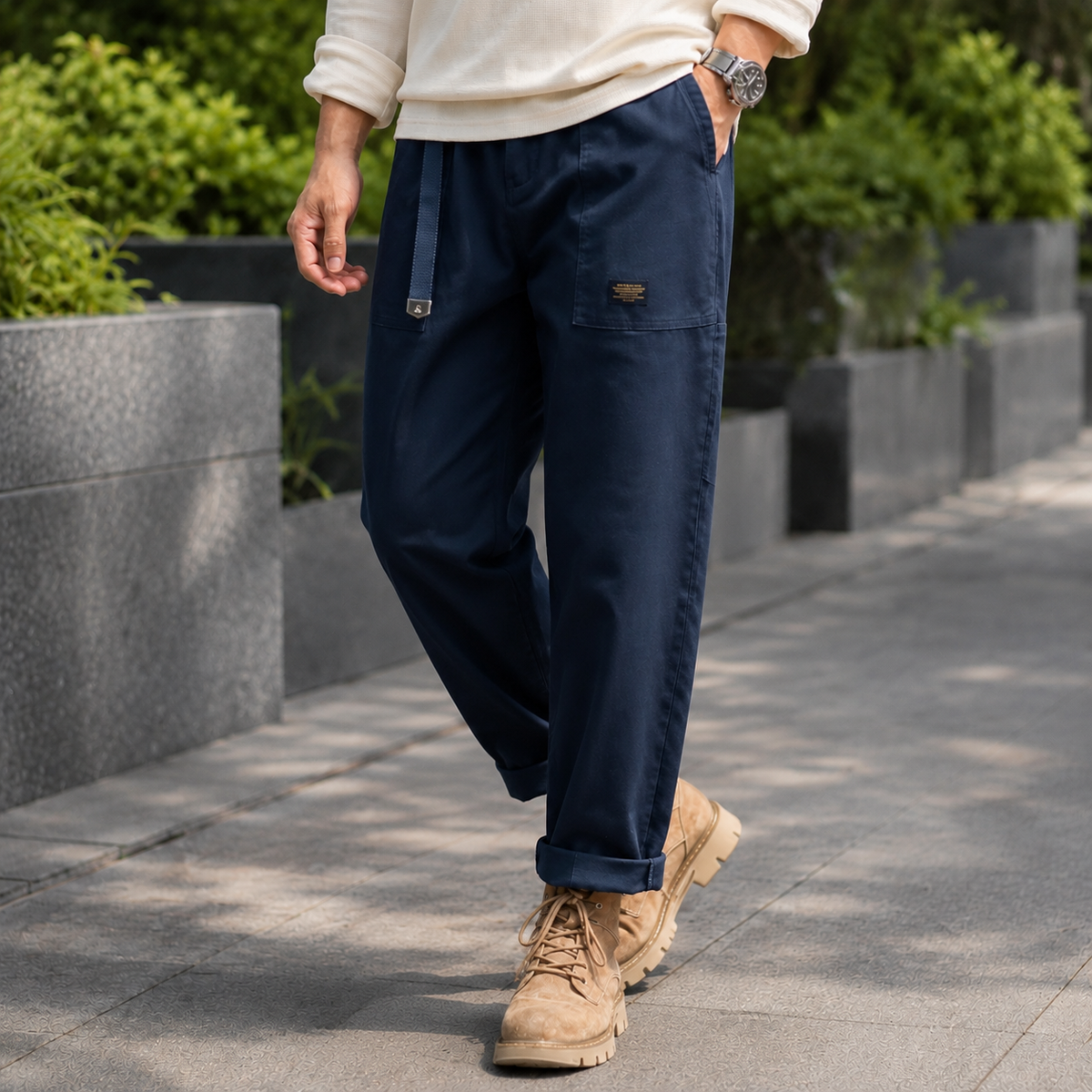 Lorcan Relaxed Cargo Pants - Blue