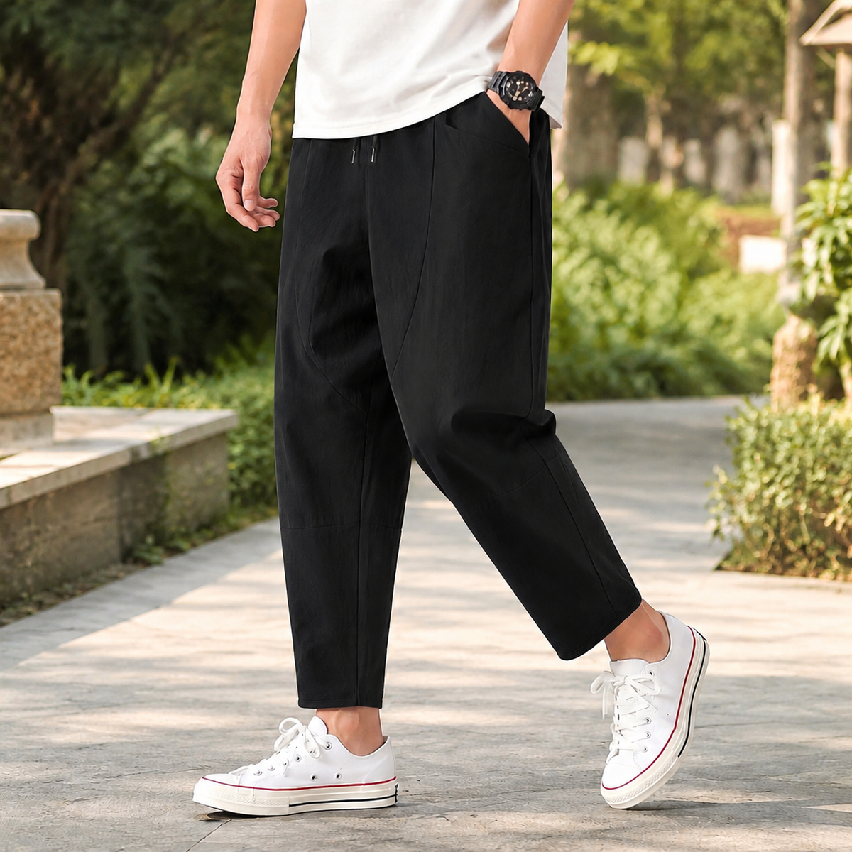 Callum Cropped Pants - Black