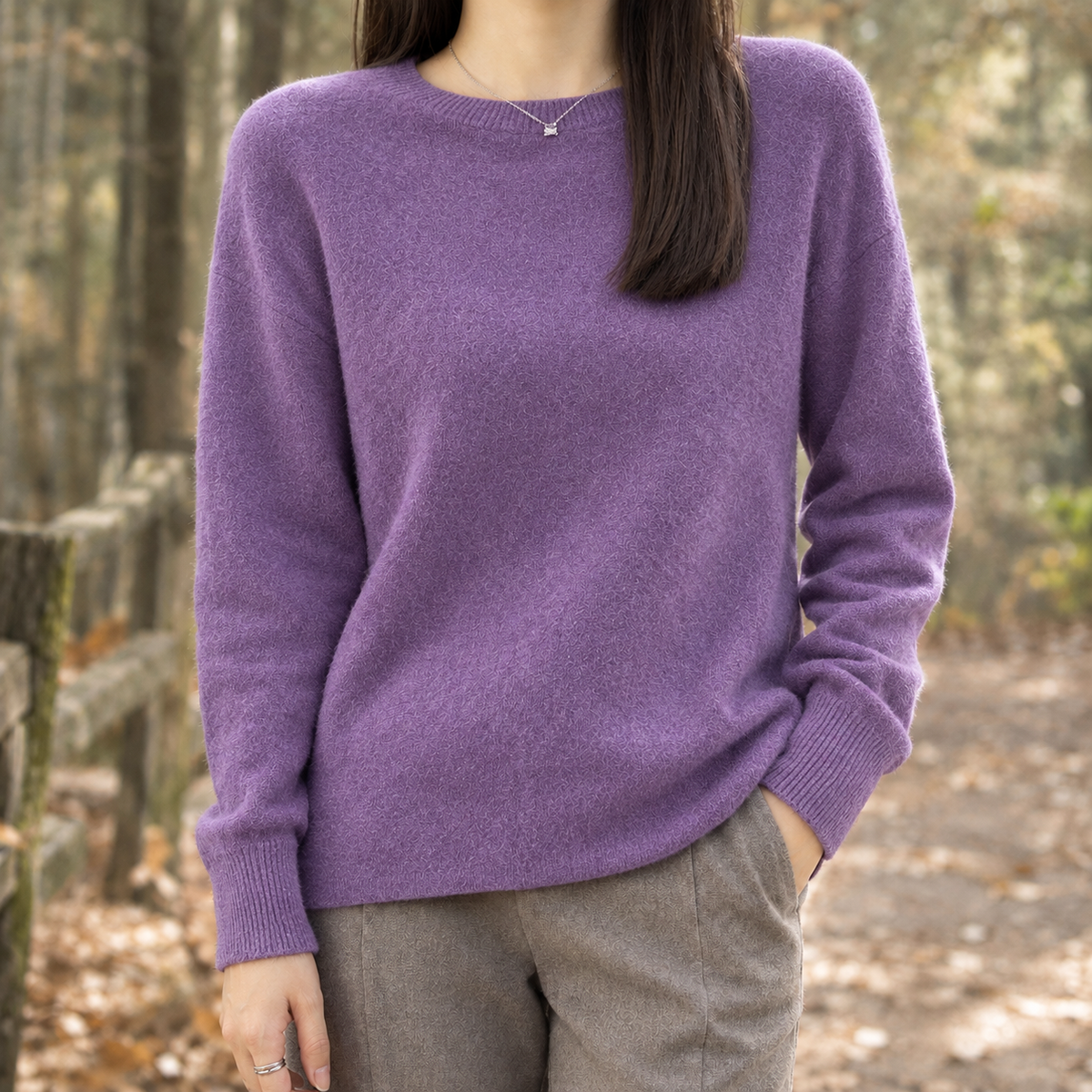 Annabel-Faye Crew Neck Sweater - Rich Purple