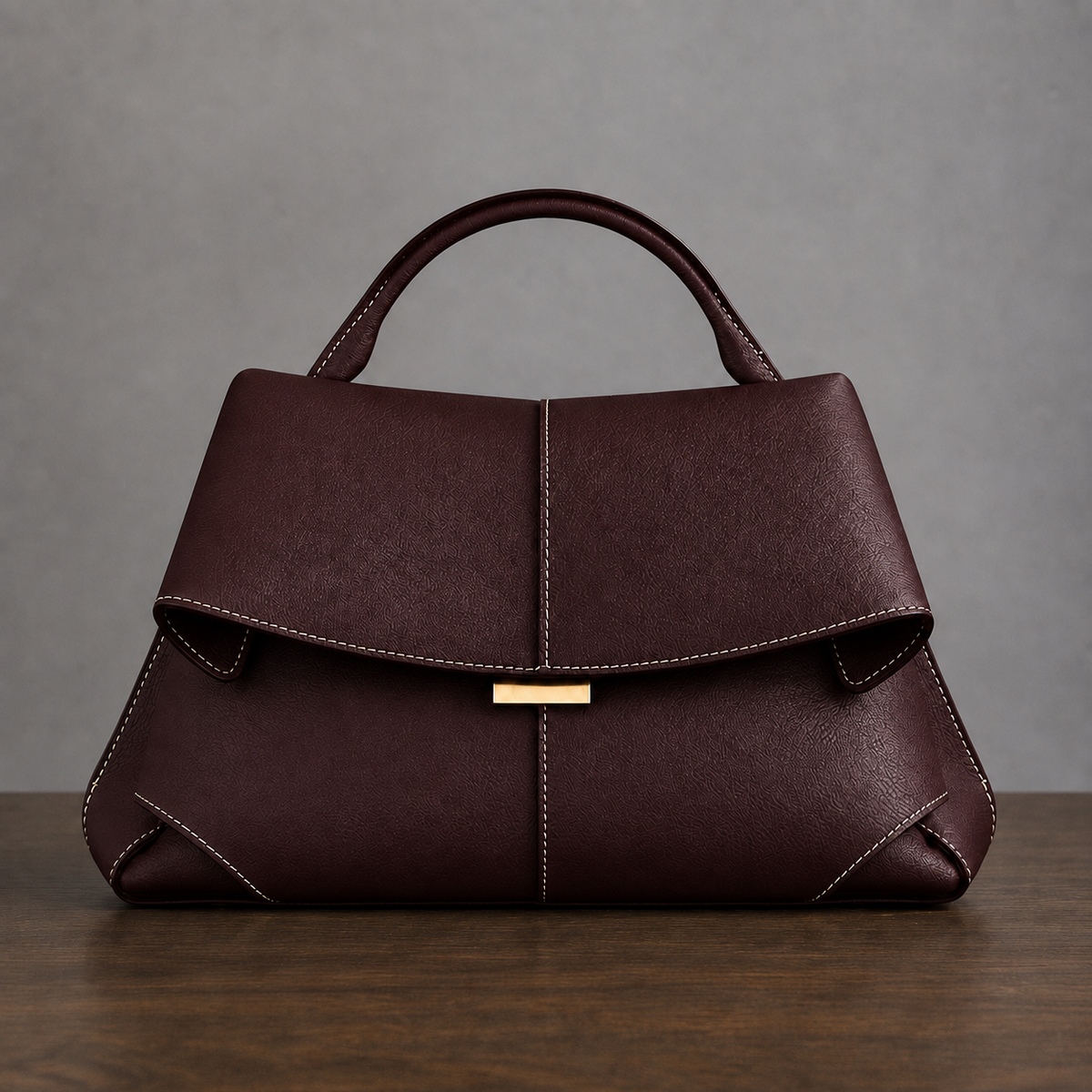 Peretti Sculpted Leather Handbag - Burgundy