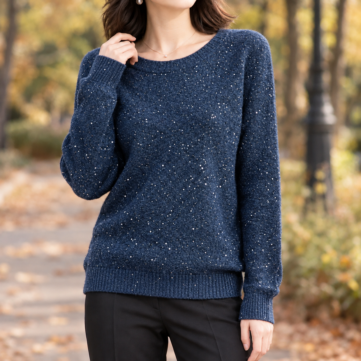Hallie-Lane Sequin Sweater - Blue