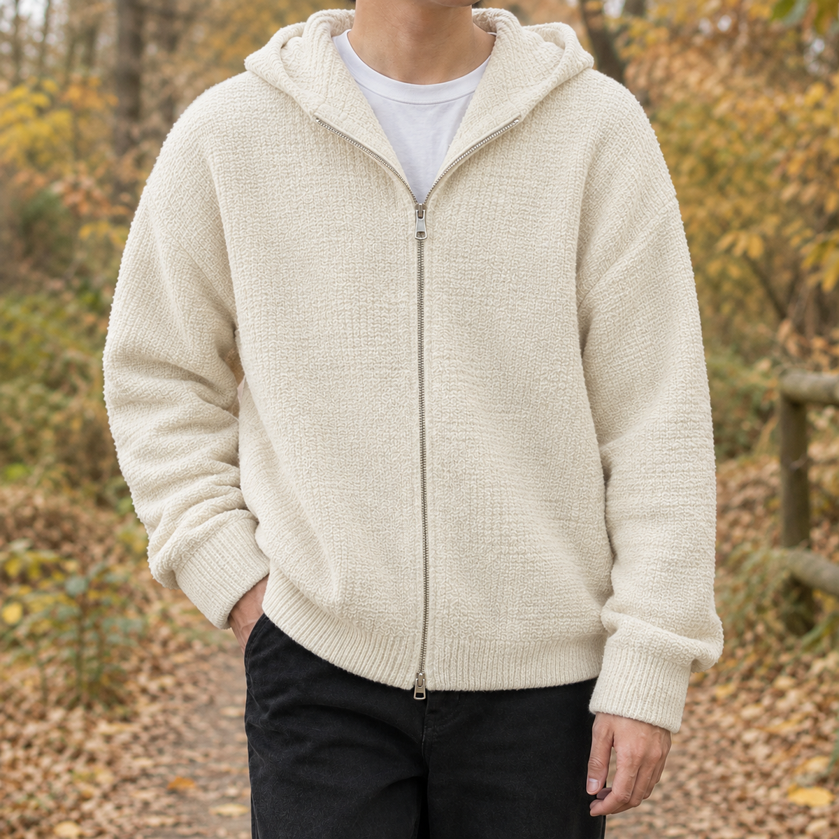 Jack Hooded Knit Sweater - Creamy White