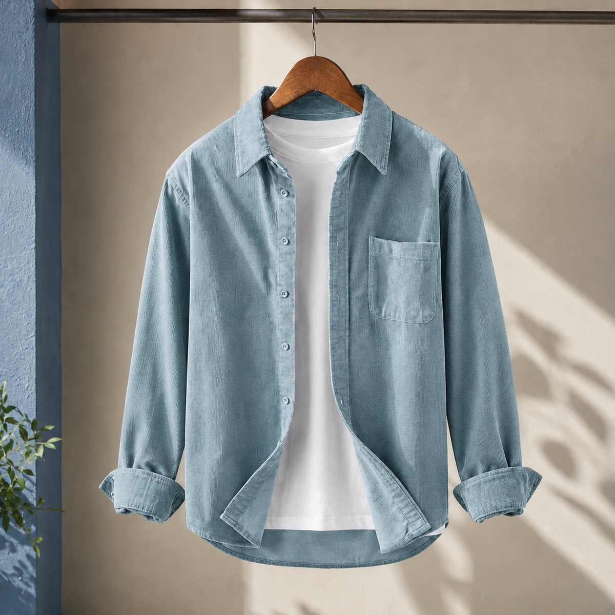 Beckett Corduroy Shirt - Light Blue