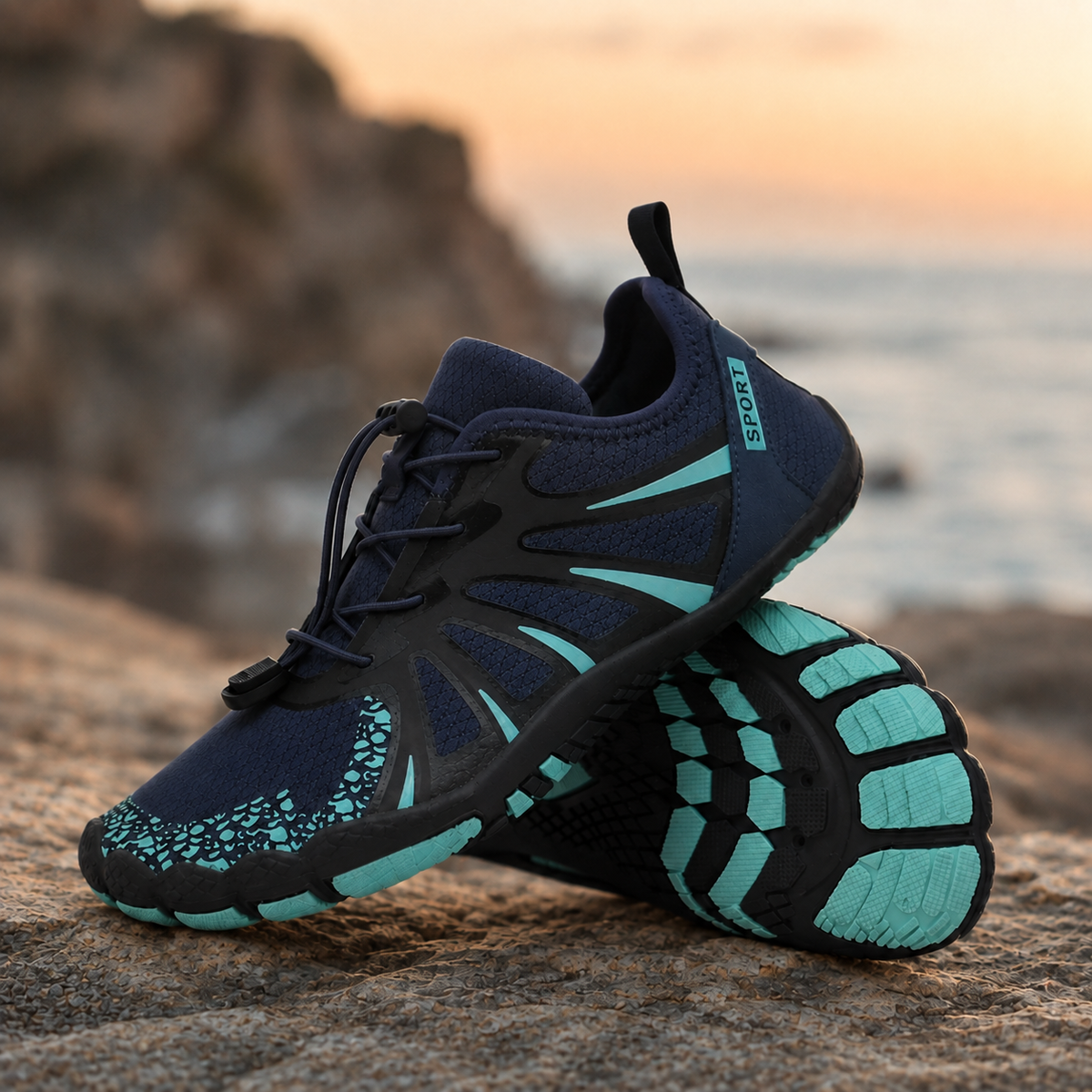 Sorrento Barefoot Water Shoes - Black Green