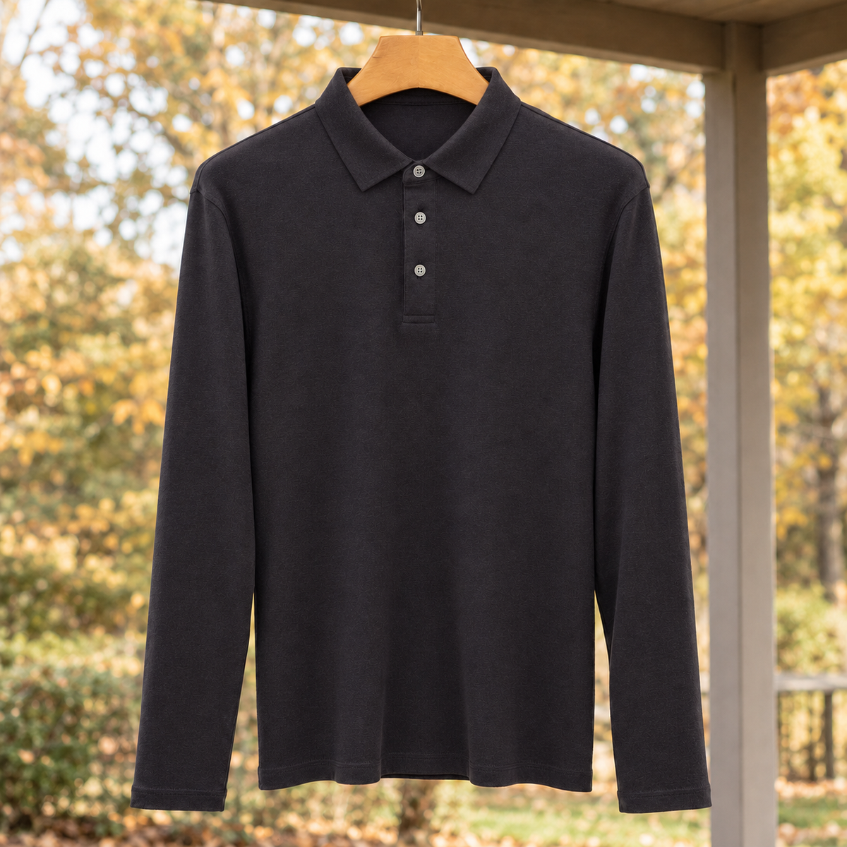Reinhold-Cole Wool Polo Shirt - Dark Gray